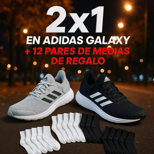 ¡OFERTA 2X1!- 2 pares de Adidās Gālaxy + 12 pares de medias de REGALO